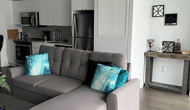 Modern Luxury 2 bed sleeps 5 wifi laundry king bed in Winnipeg