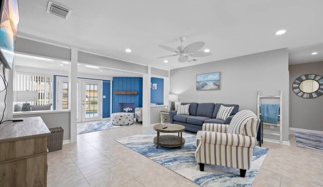 Updated Waterfront Pool Home with Putting Green in Cocoa Beach